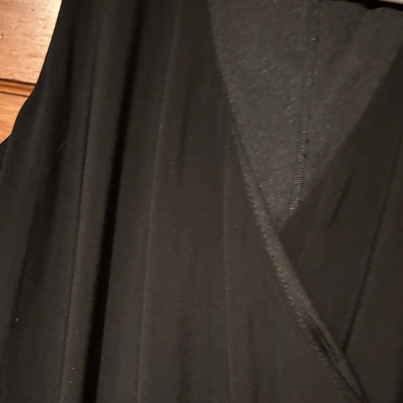 Marc by Carmen Marc Valvo Draped Ruffled Black Midi Dress - Picture 3 of 5